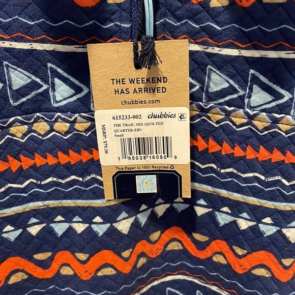 COPY - Chubbies The Trail Mix Quilted Quarter Zip Size Small, NWT - Picture 5 of 12